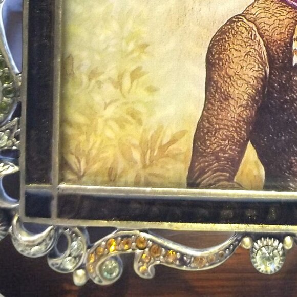 Tizo Italian Enamel Metal Photo Frame Retired Swarovski Crystals Ornate 3x3 - Picture 16 of 16